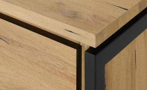 Comoda Tv Reno Smoked Oak, Furnir Din Lemn Masiv, 200 Cm
