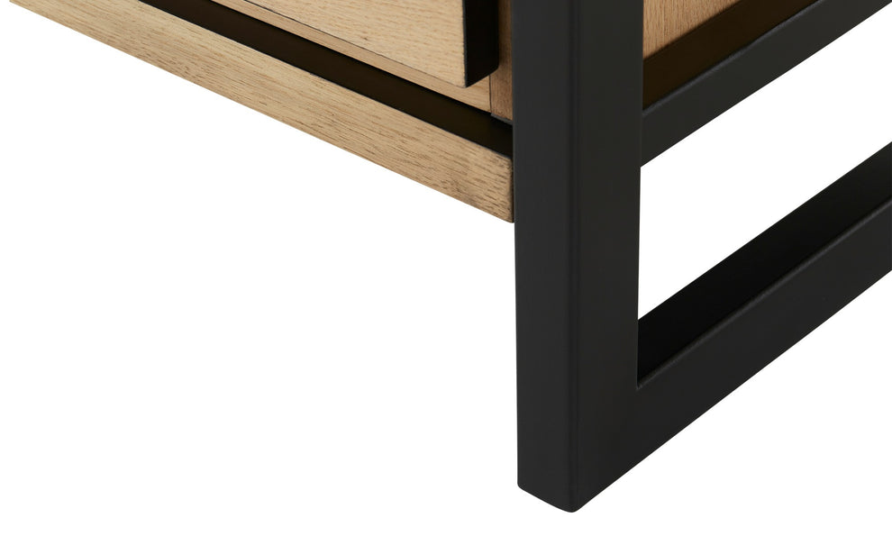 Bufet Cu 3 Usi, 1 Sertar Si 2 Nise Reno, Smoked Oak, Furnir Din Lemn Masiv, 131.5 Cm