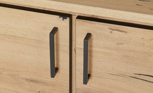 Bufet Cu 2 Usi Si 3 Sertare Reno Smoked Oak, Furnir Din Lemn Masiv, 200 Cm