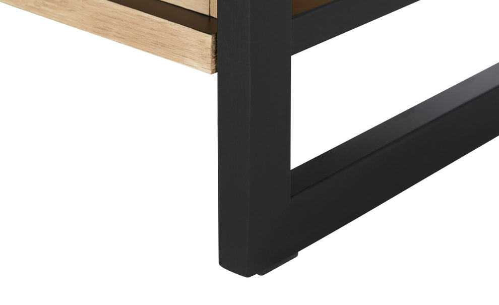 Biblioteca Reno Cu 1 Sertar, Smoked Oak, Furnir Din Lemn Masiv, 69.5 Cm