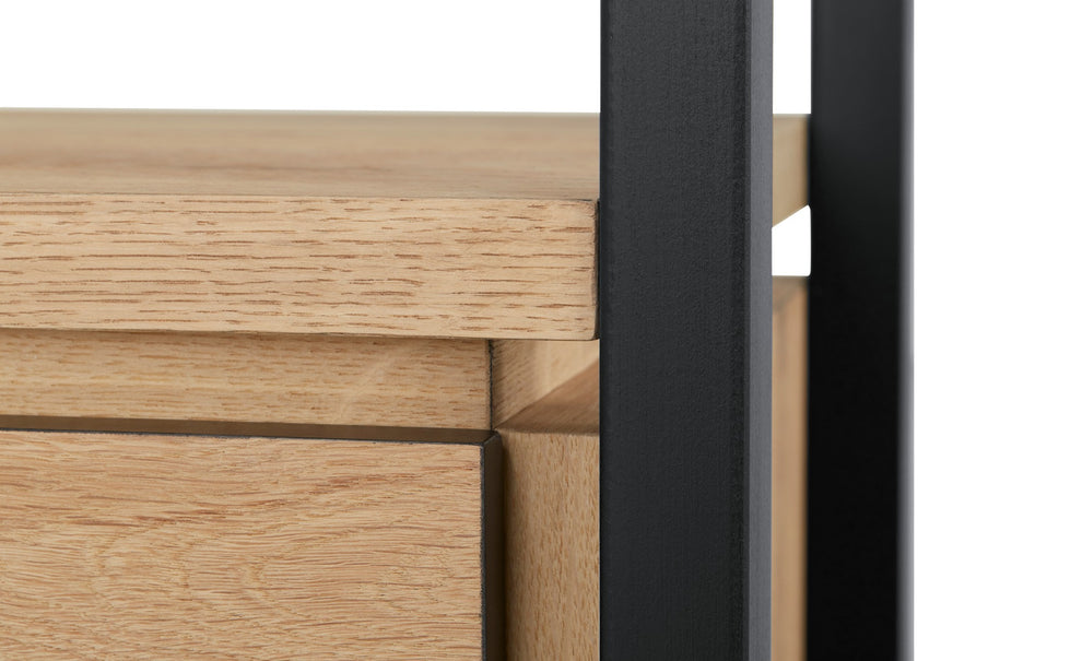 Biblioteca Reno Cu 1 Sertar, Smoked Oak, Furnir Din Lemn Masiv, 69.5 Cm
