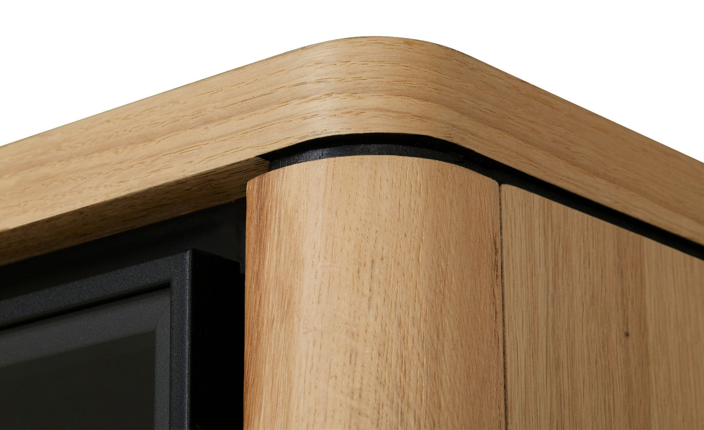 Vitrina Tulsa Smoked Oak, Furnir Din Lemn Masiv, 98 Cm