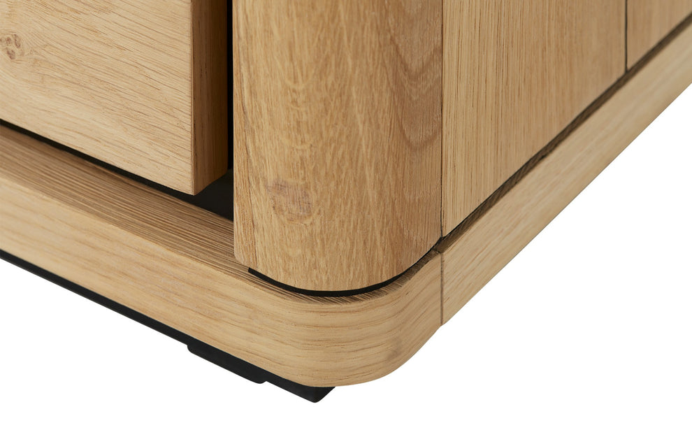 Dulap Birou Tulsa Smoked Oak, Furnir Din Lemn Masiv, 88 Cm
