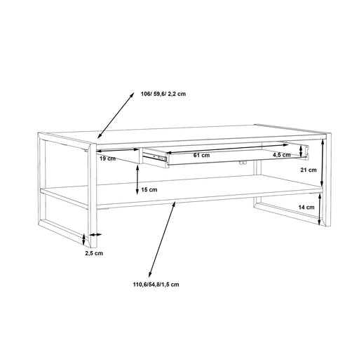 Masa Cafea High Stejar Pardosit, 111 Cm