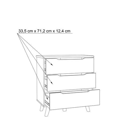 Comoda Vankka, Stejar Pardosit Si Alb, 80 x 86.3 x 42 Cm