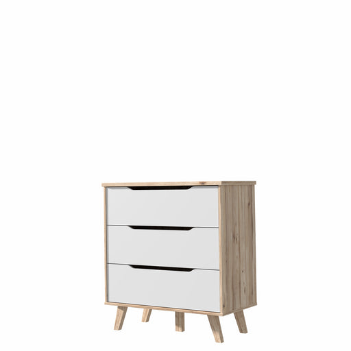 Comoda Vankka, Stejar Pardosit Si Alb, 80 x 86.3 x 42 Cm