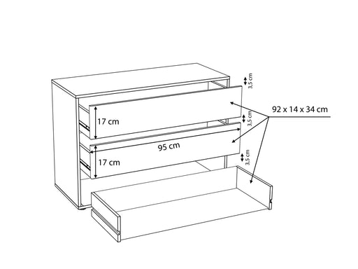 Comoda Pentru Interior Dulap Rondino Gri, 98.7 Cm