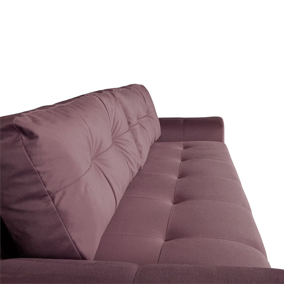Canapea Extensibila Cu Lada Depozitare Dreamer, Roz, 260 x 110 x 100 Cm