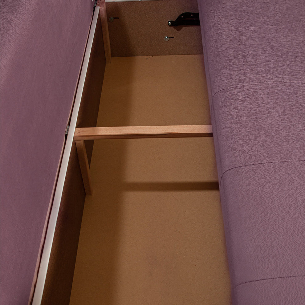 Canapea Extensibila Cu Lada Depozitare Dreamer, Roz, 260 x 110 x 100 Cm