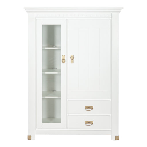 Comoda Saint Tropez, 2 Usi si 2 Sertare, Vopsit Alb, 111 Cm