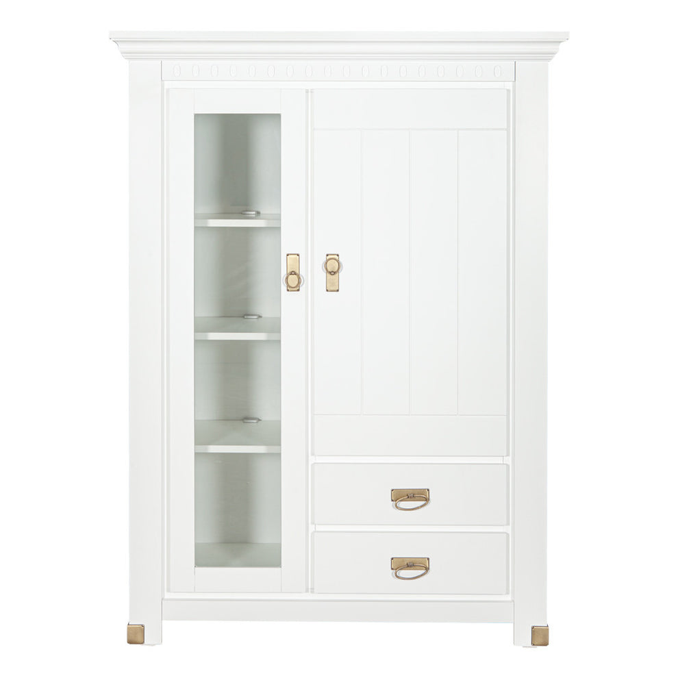 Comoda Saint Tropez, 2 Usi si 2 Sertare, Vopsit Alb, 111 Cm