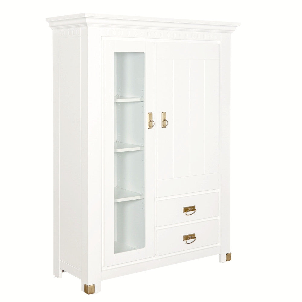 Comoda Saint Tropez, 2 Usi si 2 Sertare, Vopsit Alb, 111 Cm