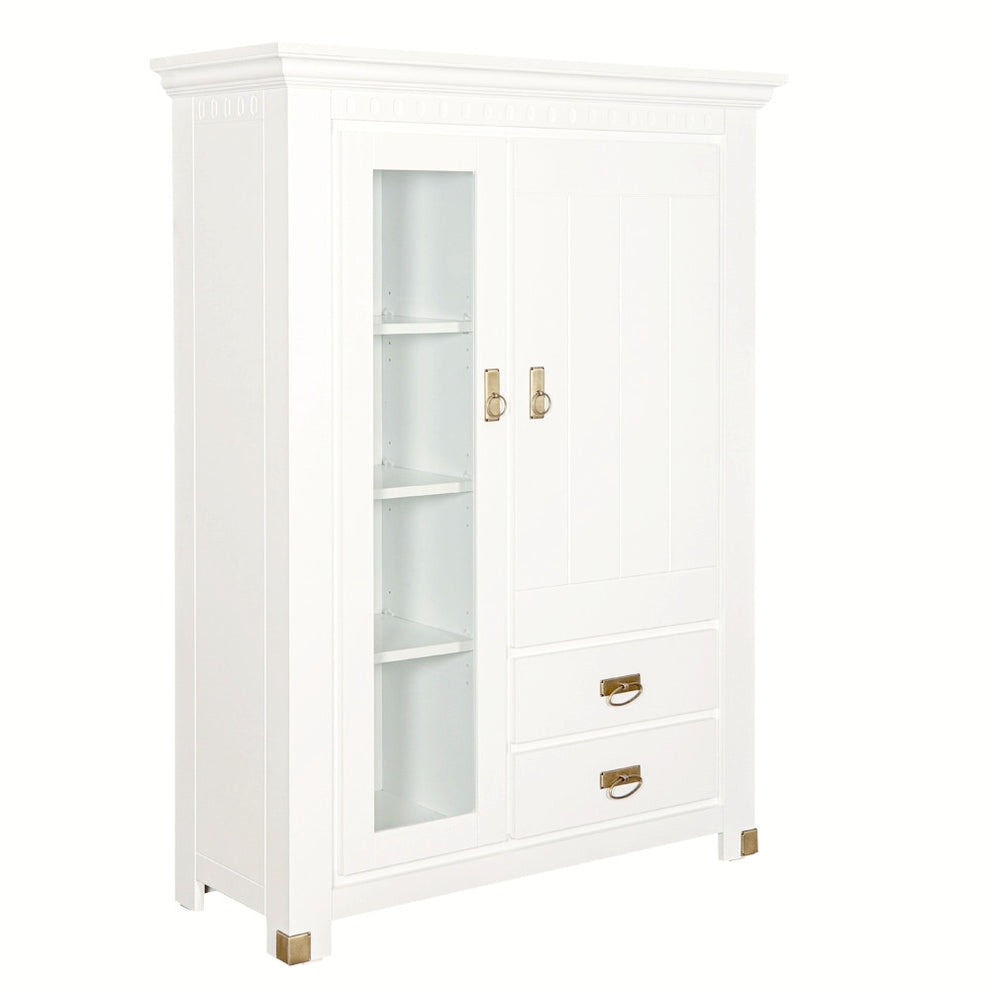 Comoda Saint Tropez, 2 Usi si 2 Sertare, Vopsit Alb, 111 Cm