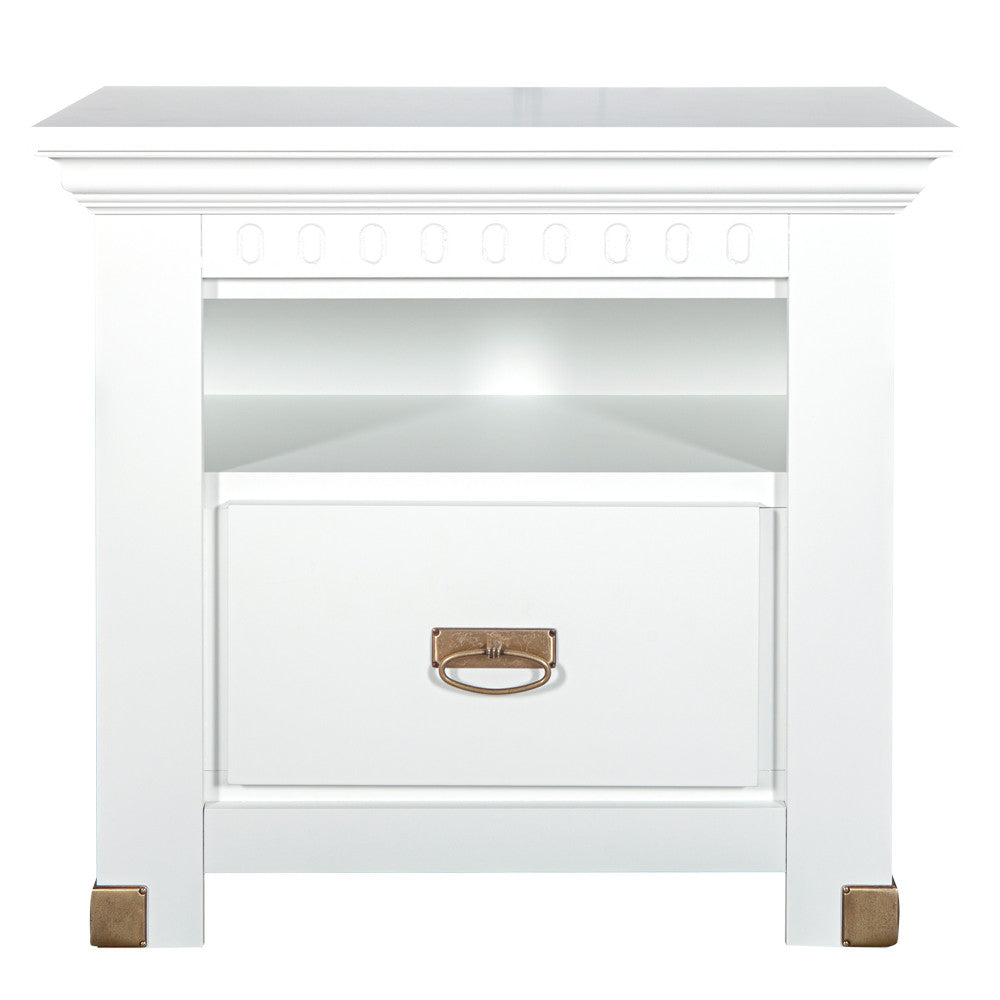 Noptiera Saint Tropez, 1 Sertar, Vopsit Alb, 68.6 Cm