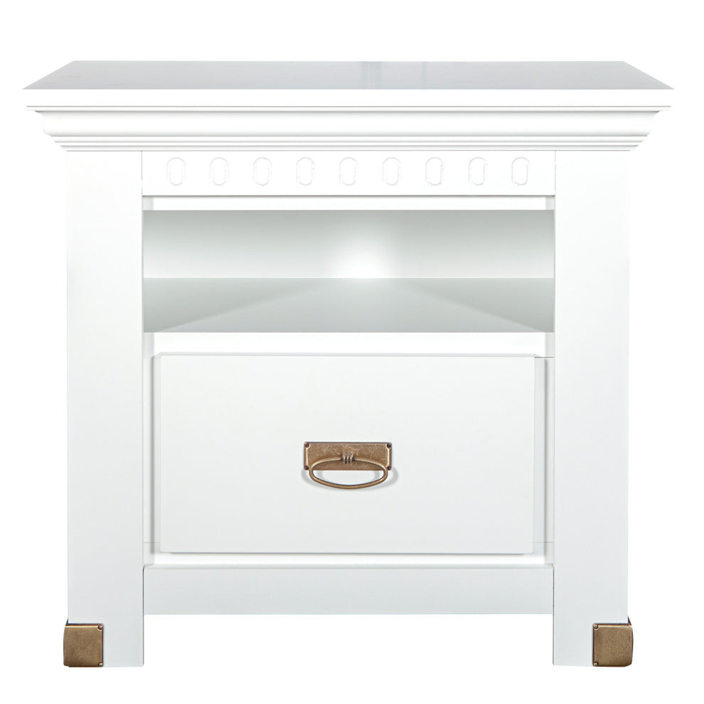 Noptiera Saint Tropez, 1 Sertar, Vopsit Alb, 68.6 Cm