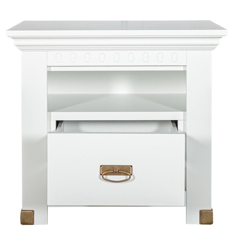 Noptiera Saint Tropez, 1 Sertar, Vopsit Alb, 68.6 Cm