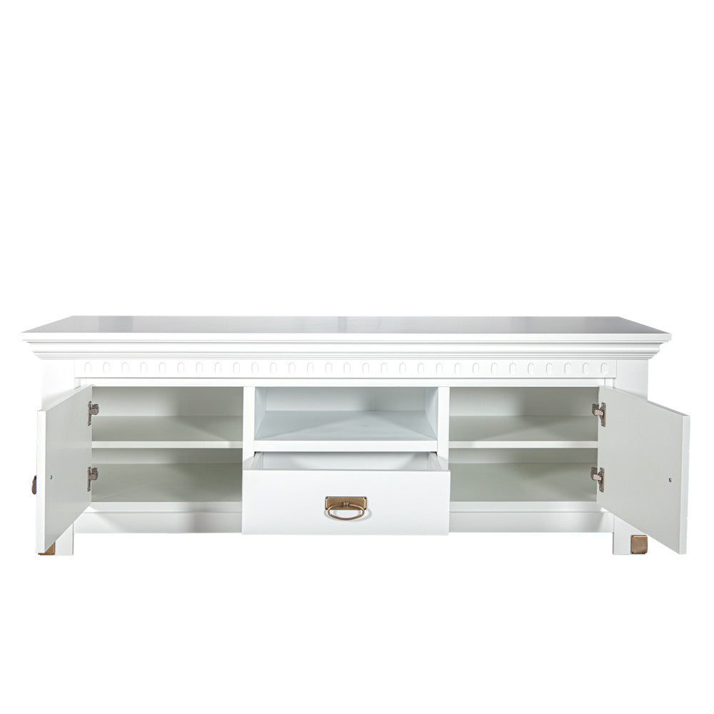 Comoda TV 2 Usi  Si 1 Sertar Saint Tropez, Alb, Vopsit 160 Cm