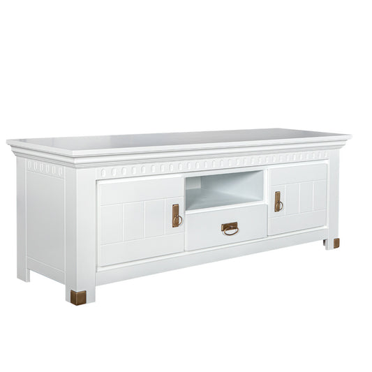 comoda-tv-saint-tropez-cu-2-usi-si-1-sertar-vopsit-160-cm alb