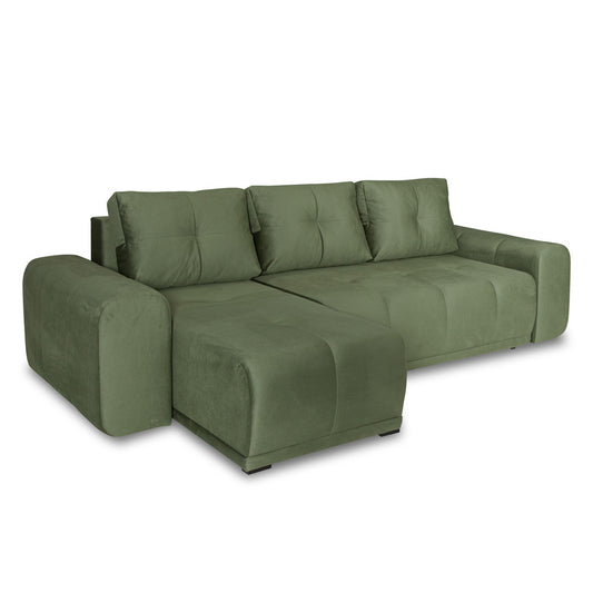 coltar-extensibil-dreamer-interschimbabil-stanga-dreapta-290-cm verde cu lada