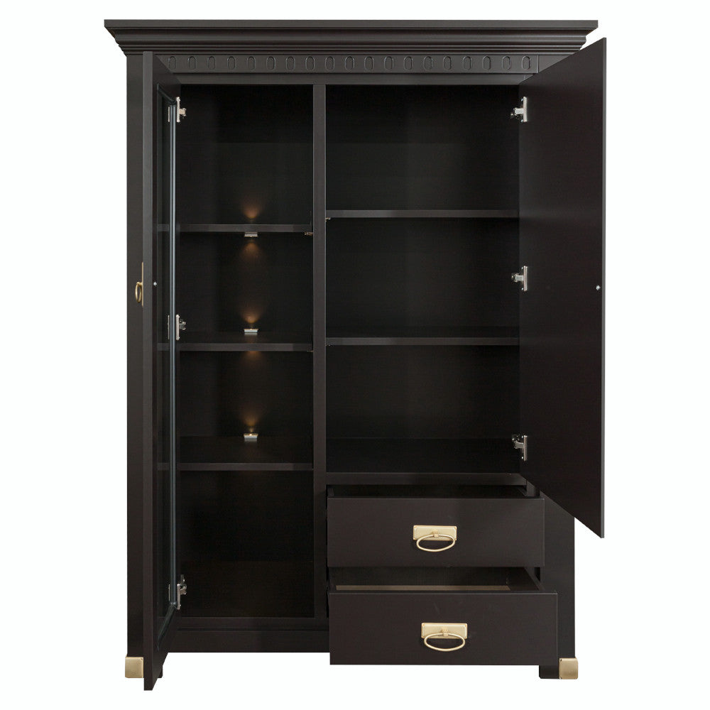 Comoda Bar Saint Tropez Cu 2 Usi Si 2 Sertare Negru, Vopsit, 111 Cm