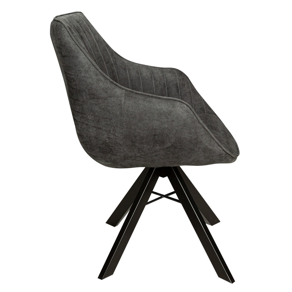 Scaun Cloud Rotativ Negru Si Gri Inchis, 59 Cm