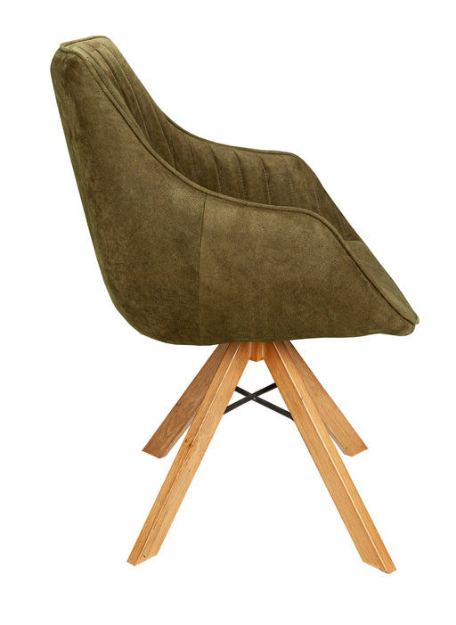 Scaun Cloud Rotativ Stejar, Smoke Oak, Verde, 59 Cm