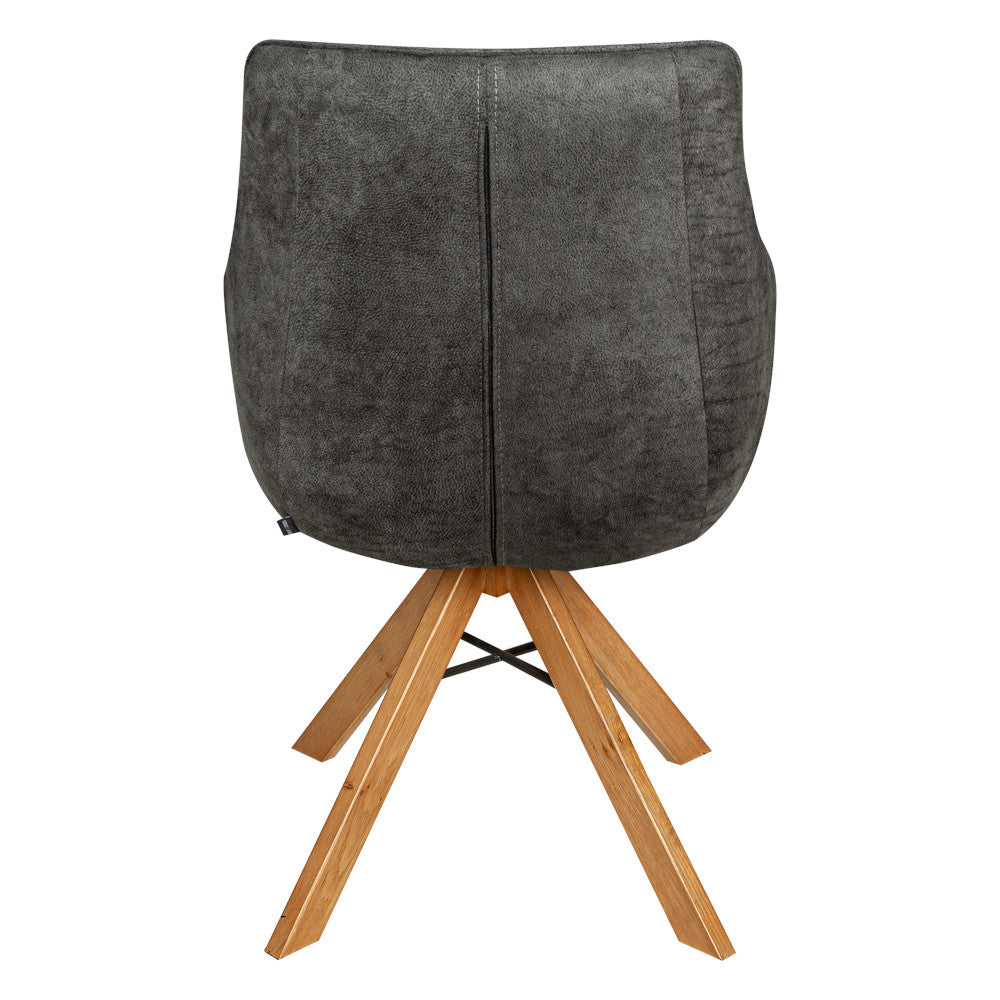 Scaun Cloud Rotativ Stejar, Smoke Oak, Gri Inchis, 59 Cm