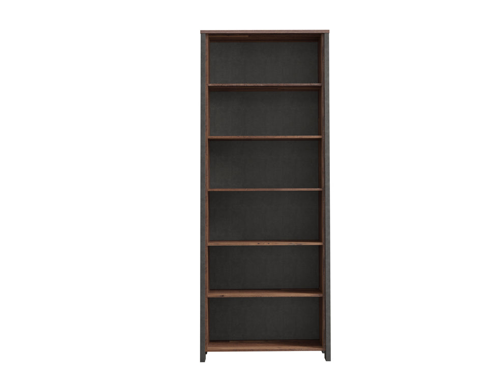 Etajera Clif, Lemn Vintage Si Beton Optic Gri Inchis, 86.7 Cm