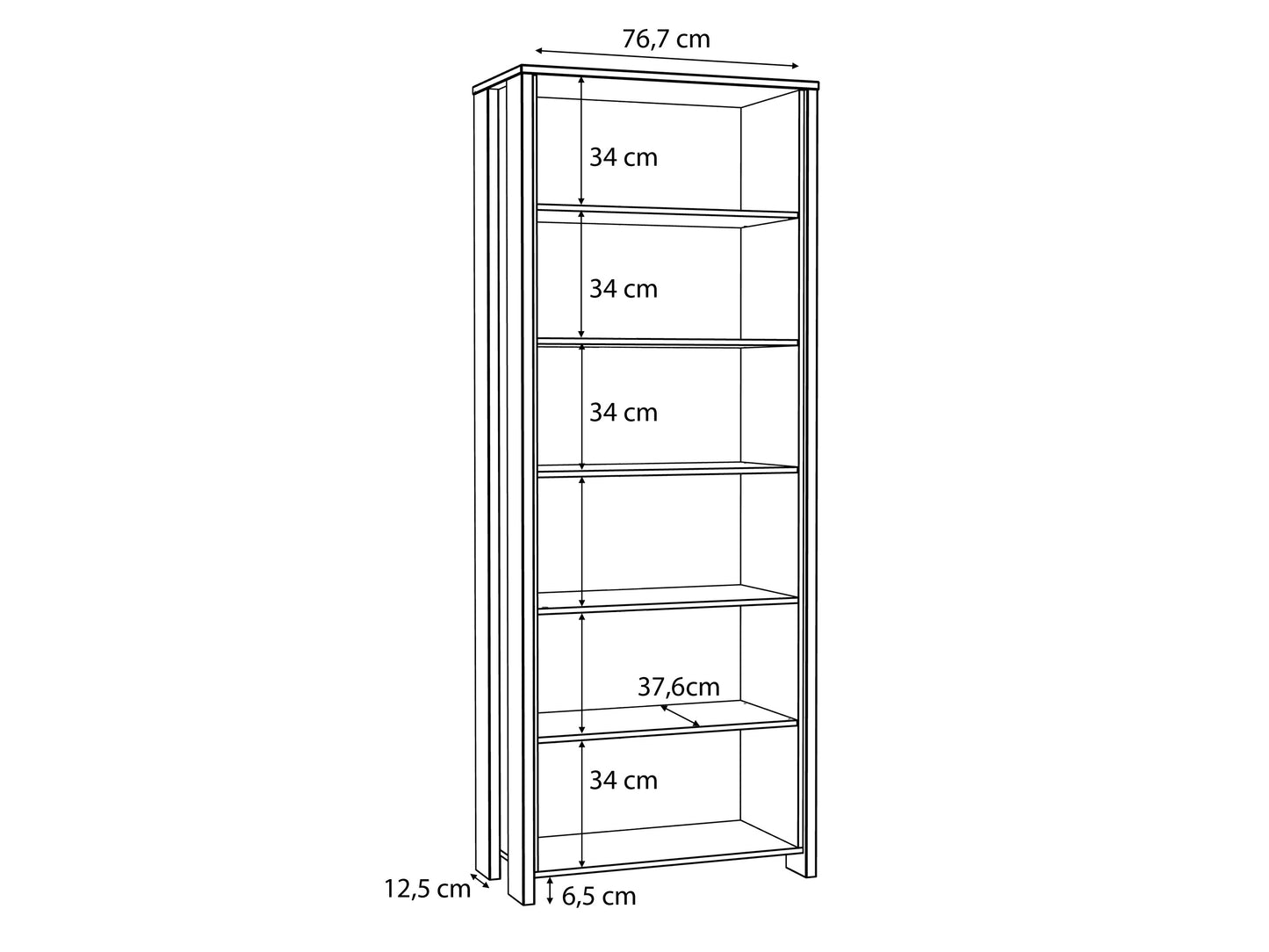 Etajera Clif, Lemn Vintage Si Beton Optic Gri Inchis, 86.7 Cm