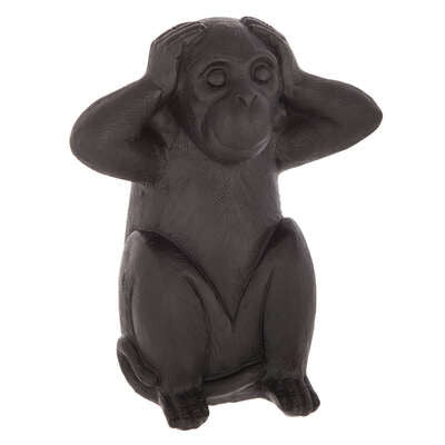 Set 3 Decoratiuni Monkey Negru H23 Cm
