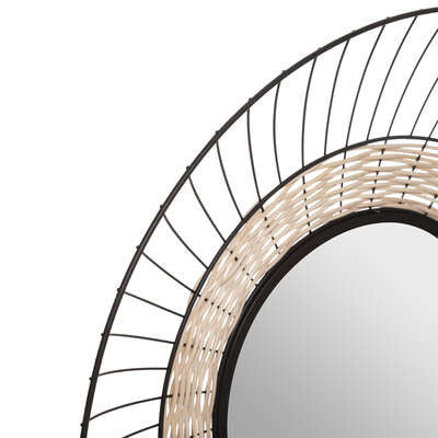Oglinda Metal & Rattan, D65 Cm
