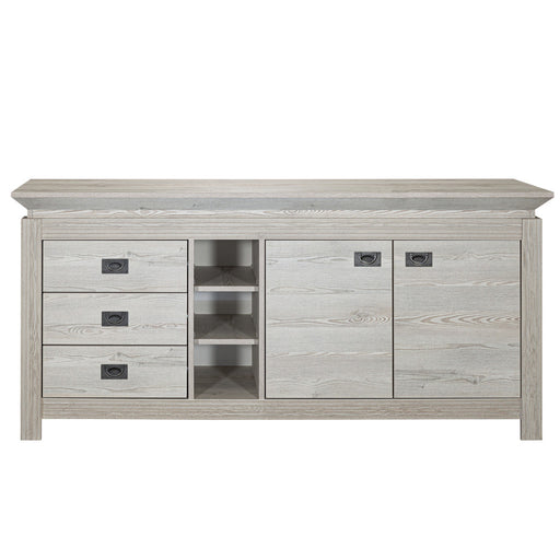 Comoda Casablanca Loft Cu 2 Usi Si 3 Sertare Gri Antic, 177 Cm