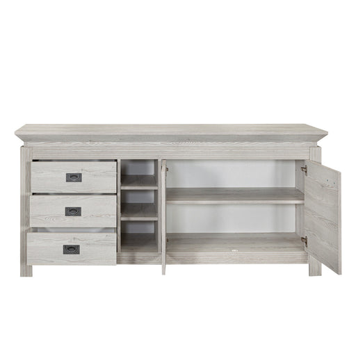 Comoda Casablanca Loft Cu 2 Usi Si 3 Sertare Gri Antic, 177 Cm