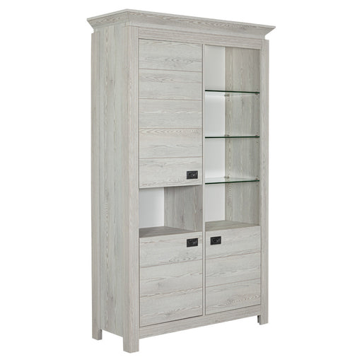 Vitrina Casablanca Loft Cu 3 Usi Gri Antic, 118 Cm