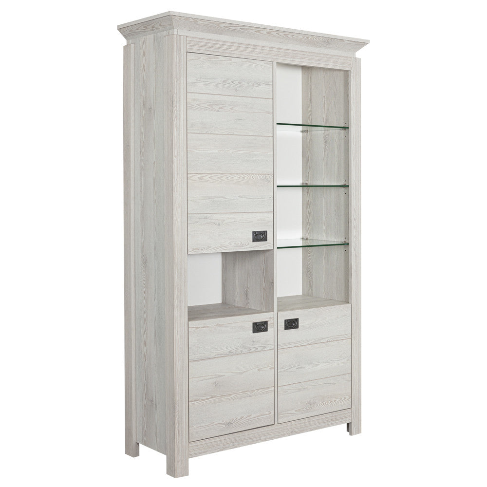 Vitrina Casablanca Loft Cu 3 Usi Gri Antic, 118 Cm