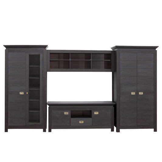 Set Mobila Living Saigon Cantori, Cu Dulap Si Vitrina, 350 Cm