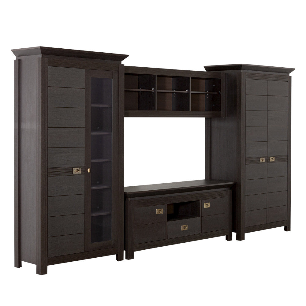 Set Mobila Living Saigon Cantori, Cu Dulap Si Vitrina, 350 Cm