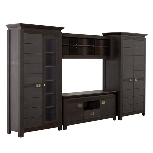 Set Mobila Living Saigon Cantori, Cu Dulap Si Vitrina, 350 Cm