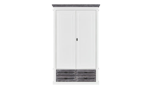 Dulap Cu 2 Usi Si 4 Sertare Cabana, Alb Si Gri, 120 Cm
