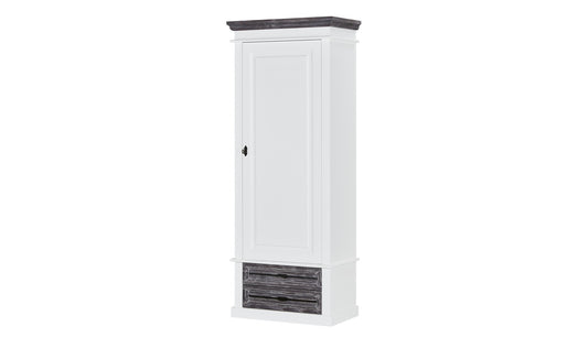 Dulap Cu 1 Usa Si 2 Sertare Cabana Alb Si Gri, 80 Cm