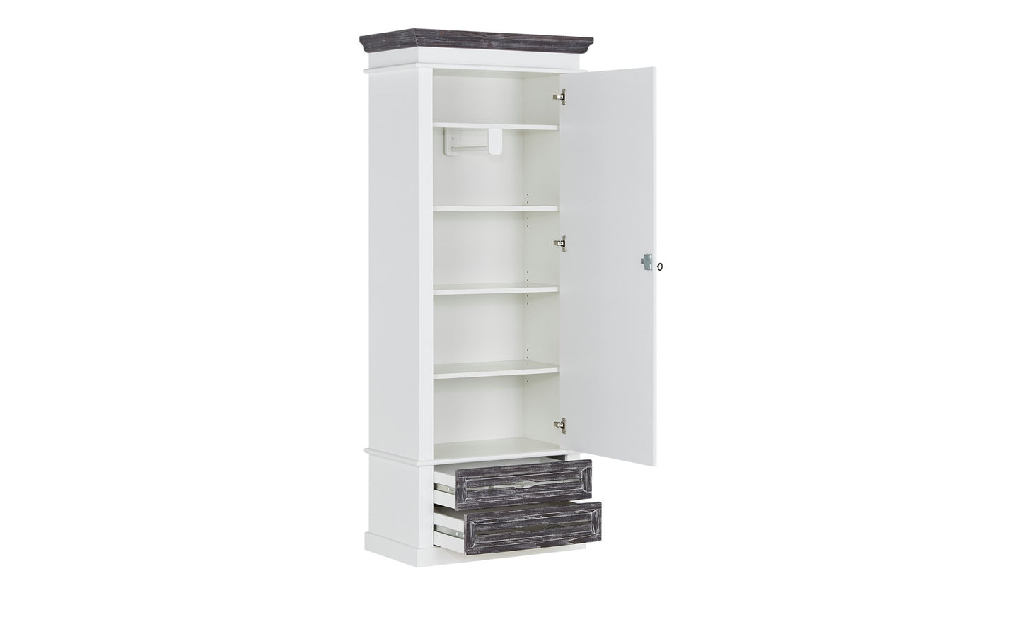 Dulap Cu 1 Usa Si 2 Sertare Cabana Alb Si Gri, 80 Cm