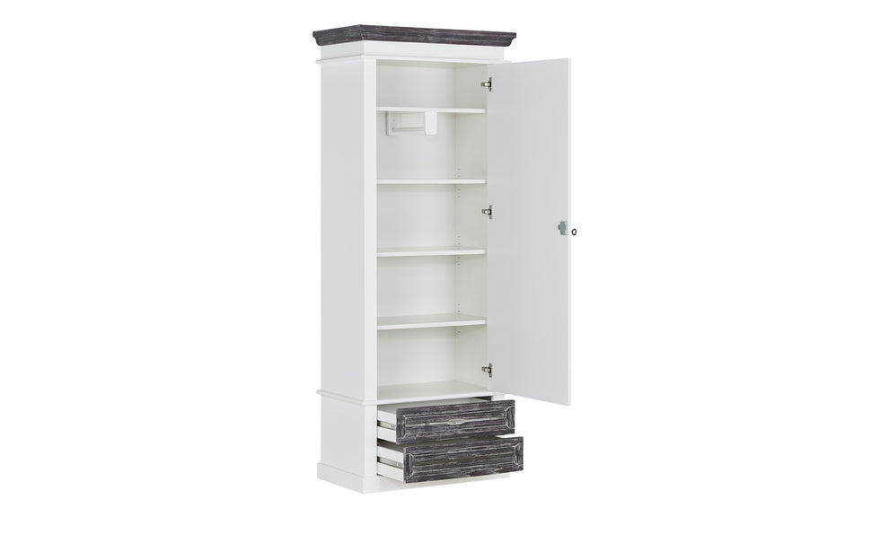 Dulap Cu 1 Usa Si 2 Sertare Cabana Alb Si Gri, 80 Cm
