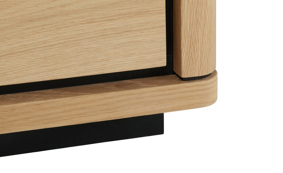 Biblioteca 2 Sertare Tulsa, Smoked Oak, Furnir Din Lemn Masiv, 62 Cm
