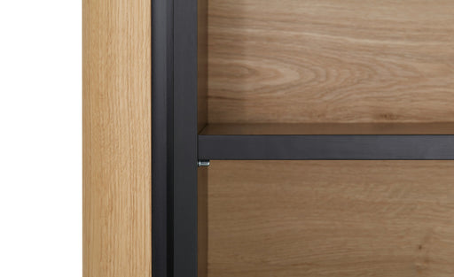 Biblioteca 2 Sertare Tulsa, Smoked Oak, Furnir Din Lemn Masiv, 62 Cm