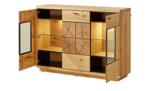 Comoda Bar Dakota Lungime 151.6 cm, Furnir Stejar Salbatic, Living, Decor Usi din Trunchi Natural, Inchidere Silentioasa