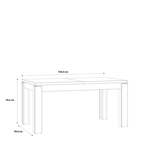 Masa Extensibila Kaszimiro, Stejar Waterford Si Negru, 160 x 78.2 x 90 Cm