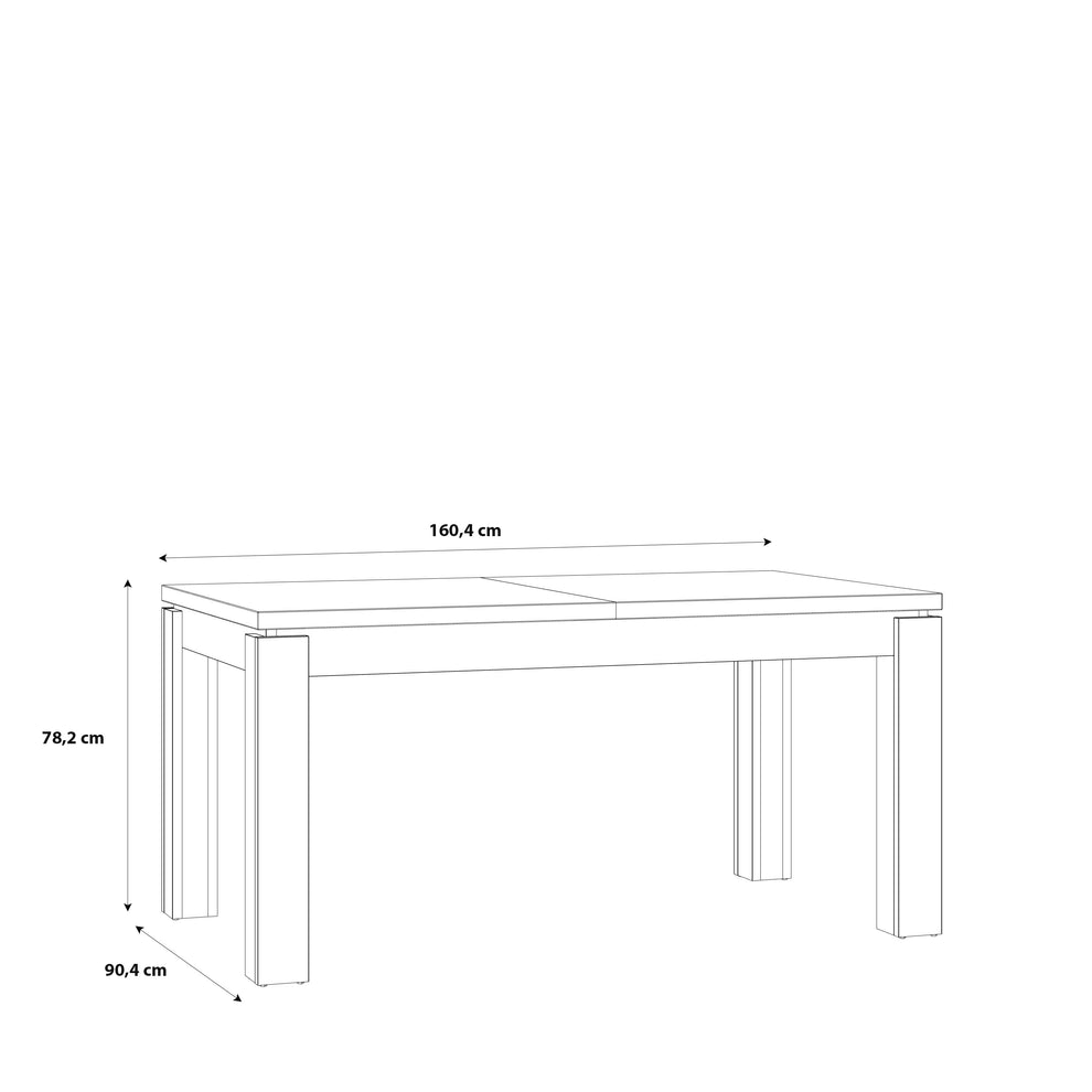 Masa Extensibila Kaszimiro, Stejar Waterford Si Negru, 160 x 78.2 x 90 Cm