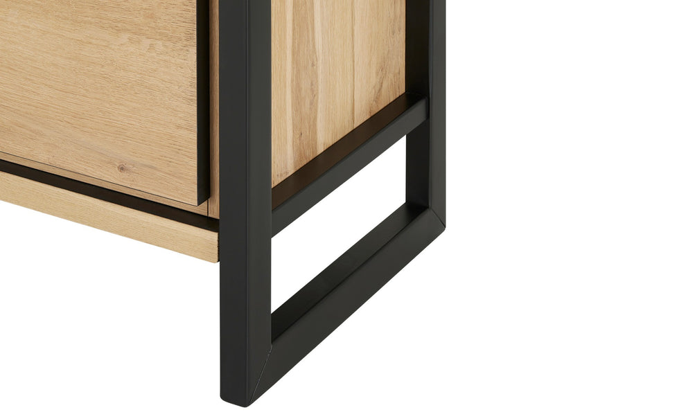 Pantofar Cu 4 Usi Si 2 Sertare Reno, Furnir Din Lemn Masiv, Smoked Oak,108 Cm