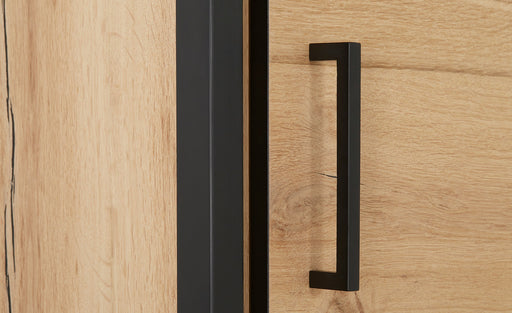 Dulap Reno Cu 1 Usa, Smoked Oak Furnir Din Lemn Masiv, 60 Cm