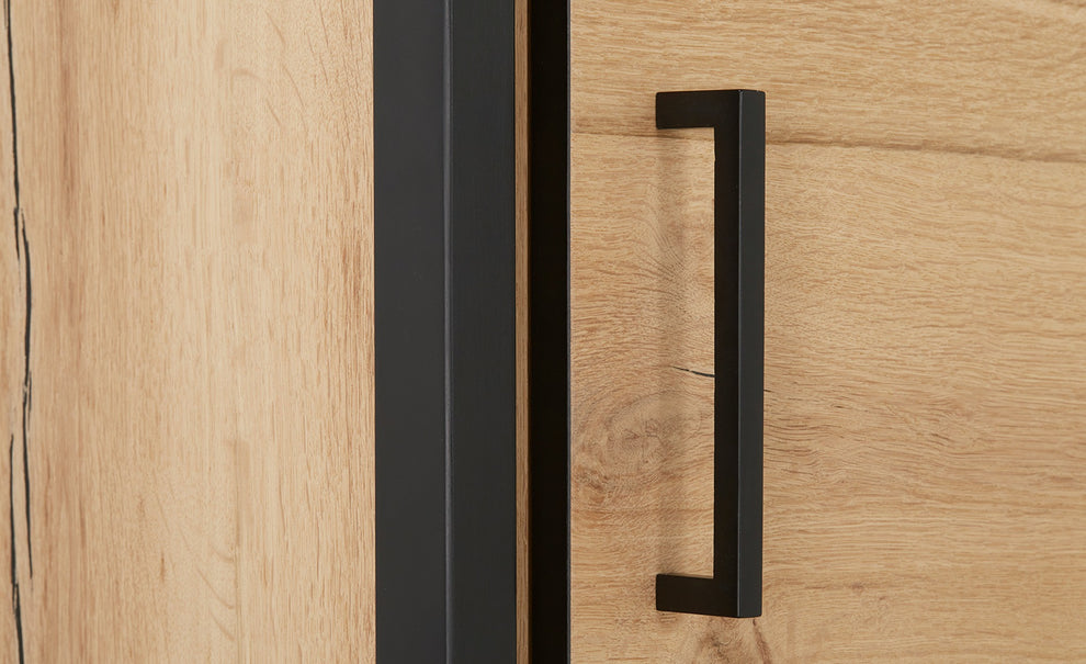 Dulap Reno Cu 1 Usa, Smoked Oak Furnir Din Lemn Masiv, 60 Cm